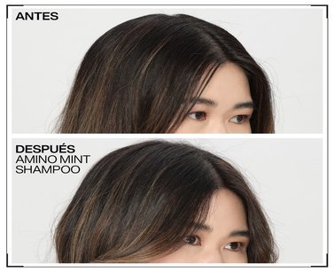 antes y despues - amino mint shampoo