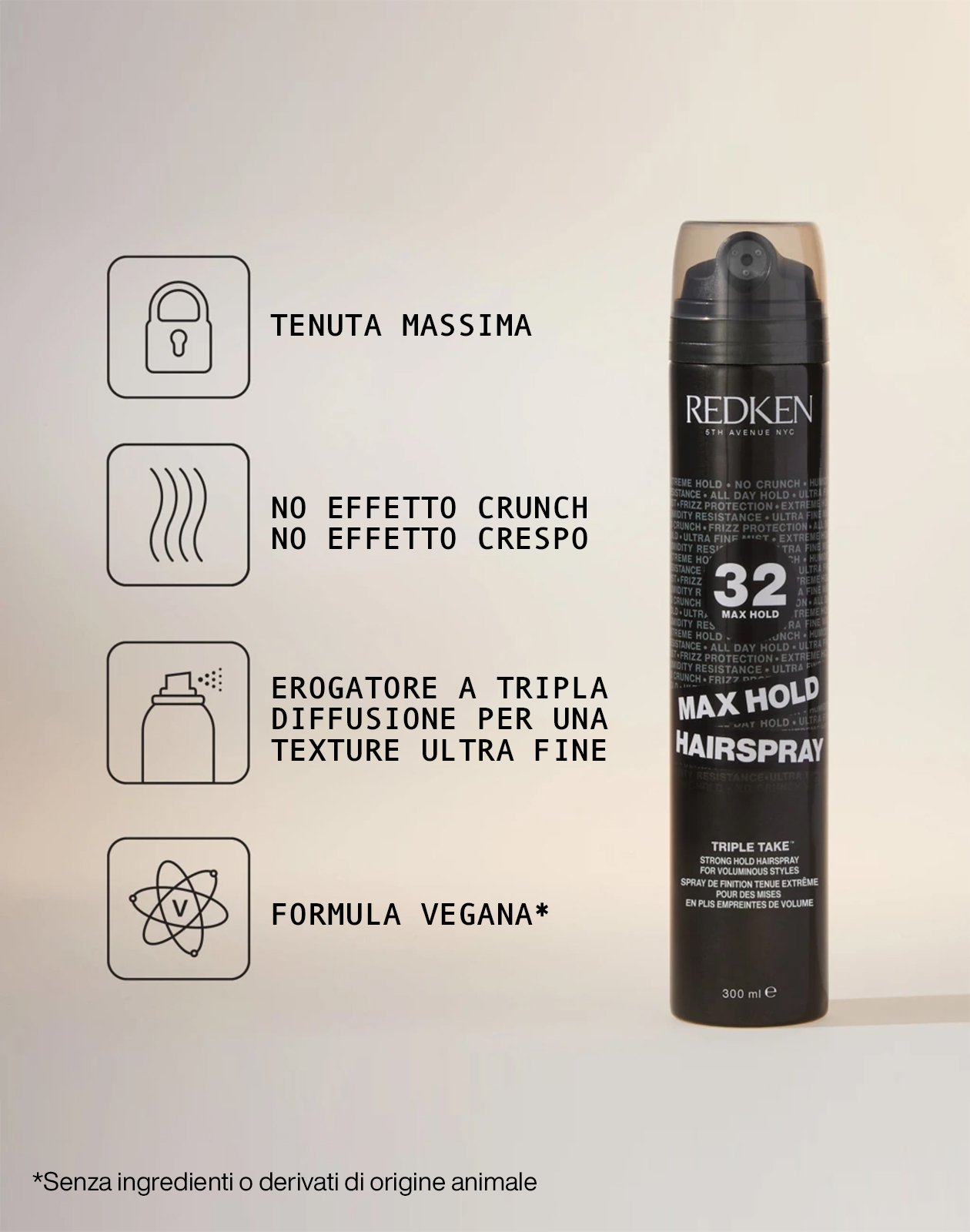 Max Hold Hairspray: lacca a tenuta extra forte senza effetto crunch