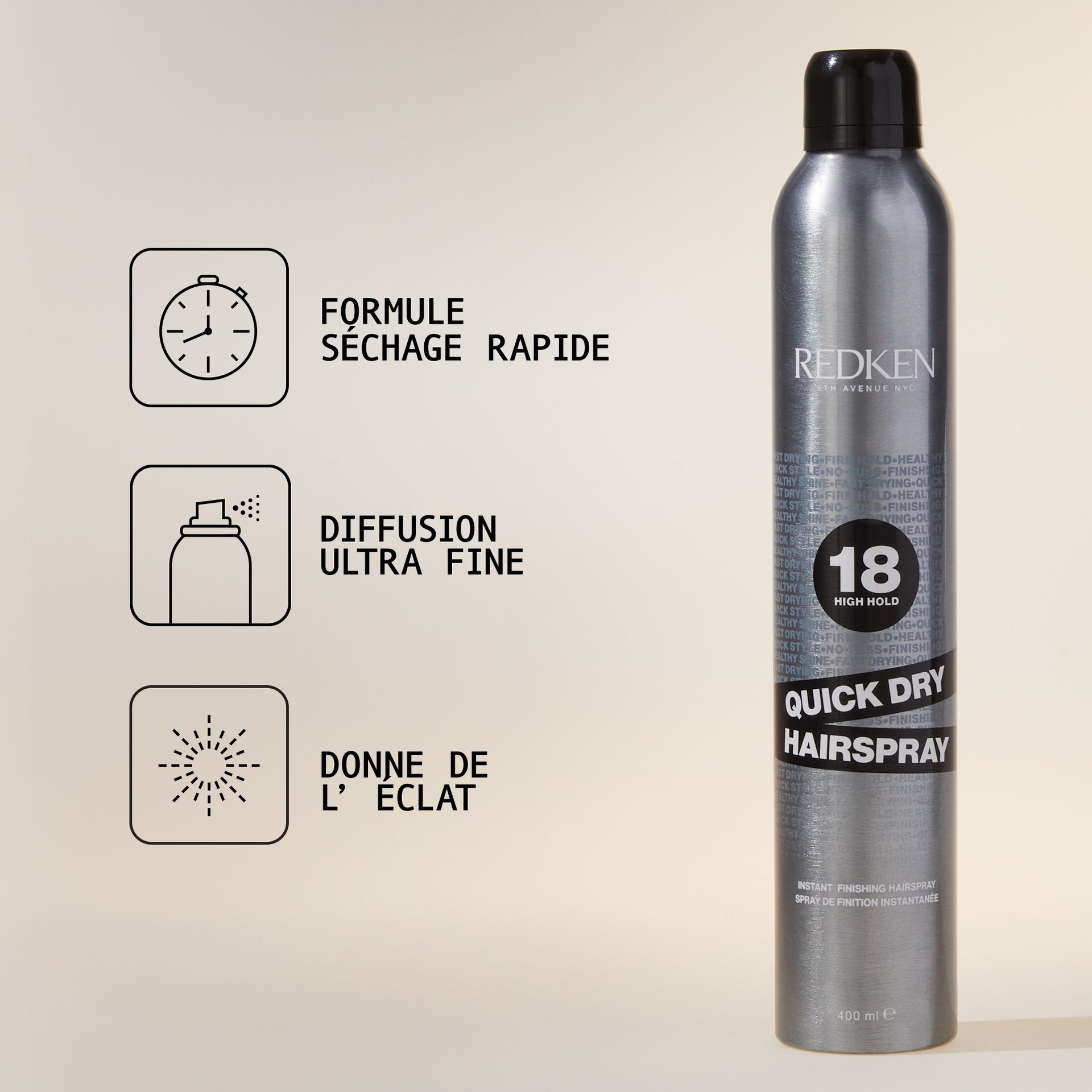 Quick dry hair spray