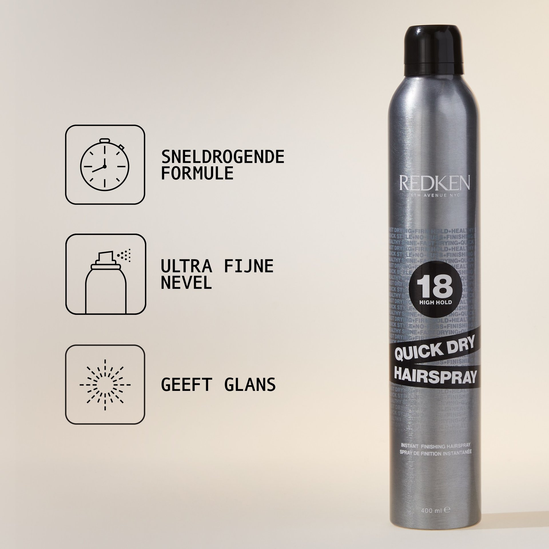Quick dry hair spray